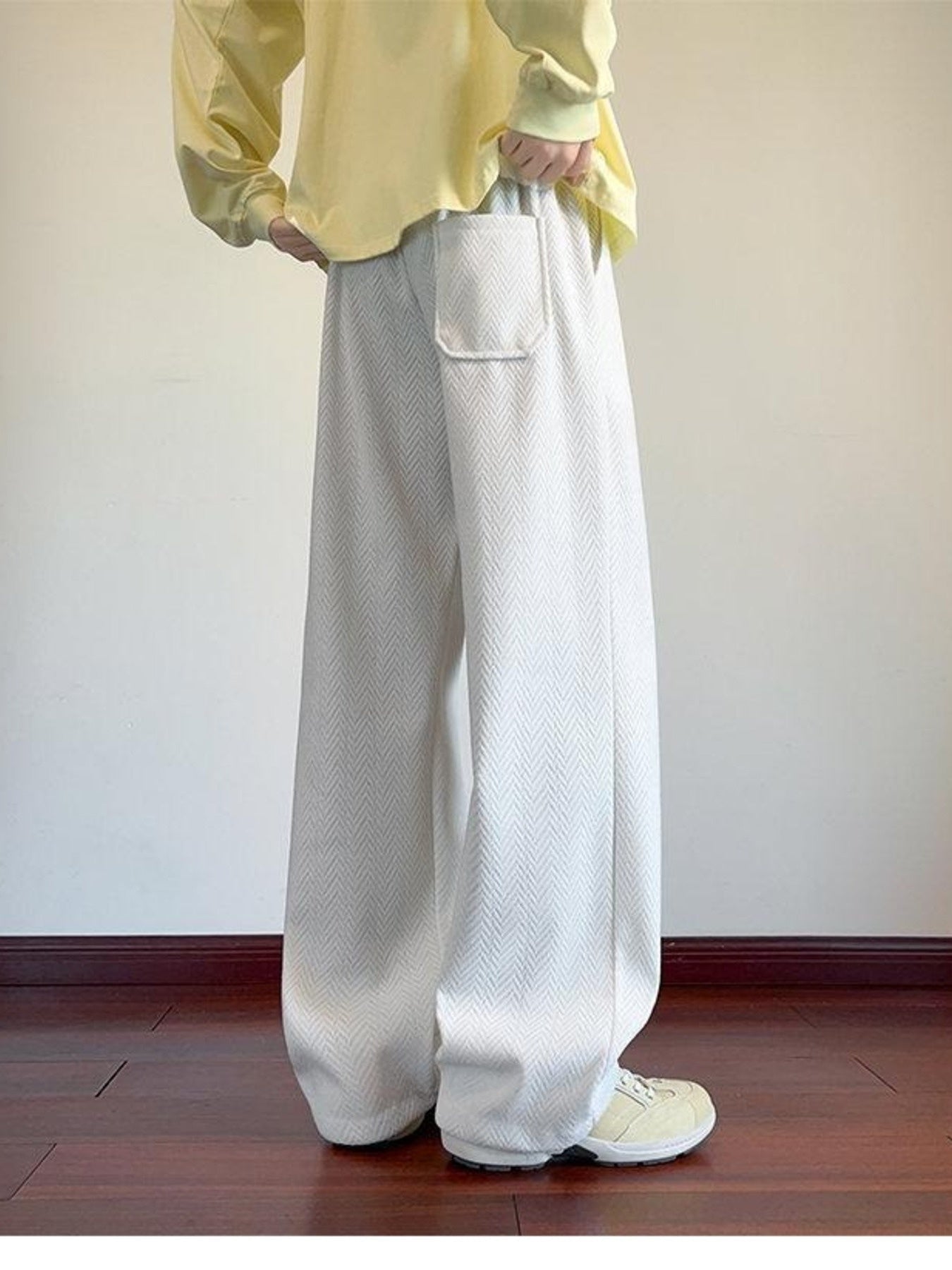 Men's Plus Size Textures Wide Leg Pants