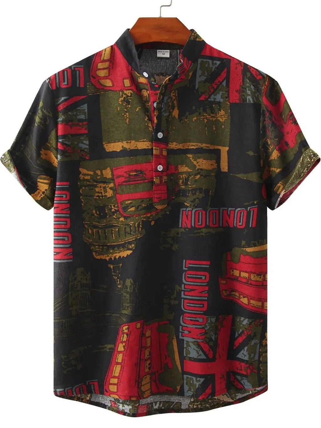 Men's Printed Short Sleeve Casual Shirt