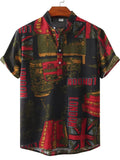 Men's Printed Short Sleeve Casual Shirt