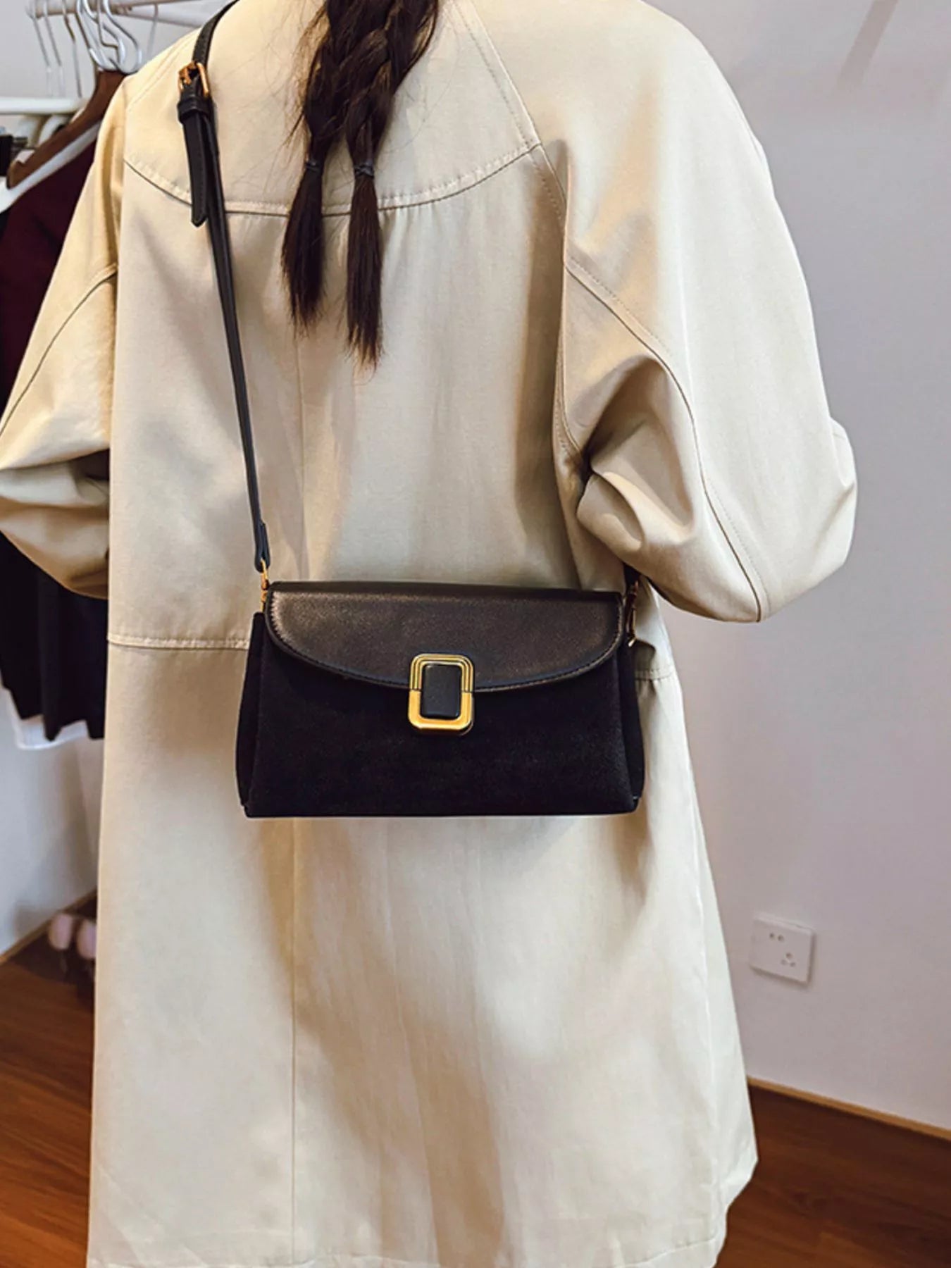 Buckle Flap Crossbody Bag