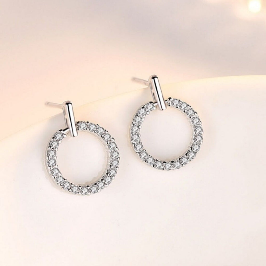925 Sterling Silver Circle Stud Earrings