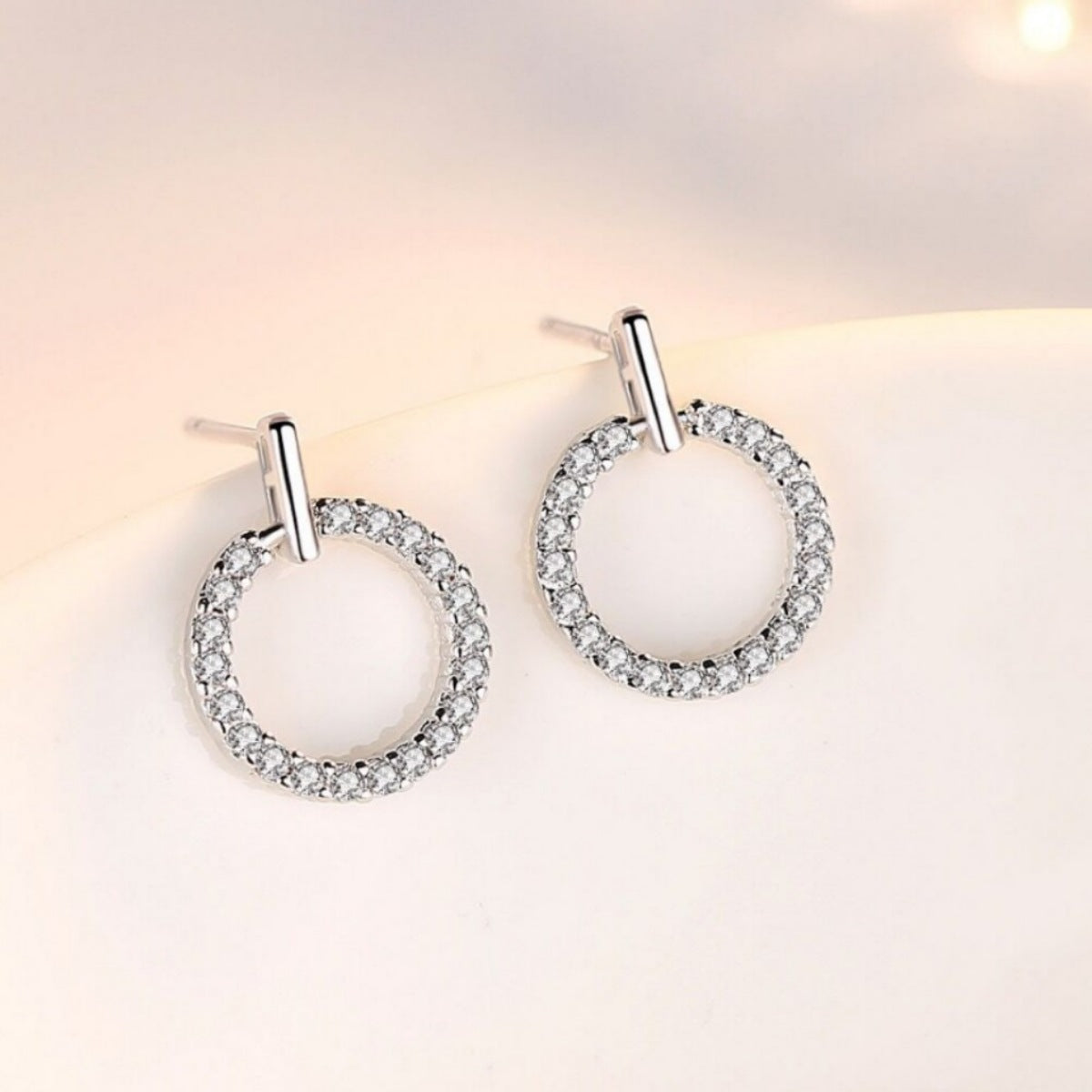 925 Sterling Silver Circle Stud Earrings