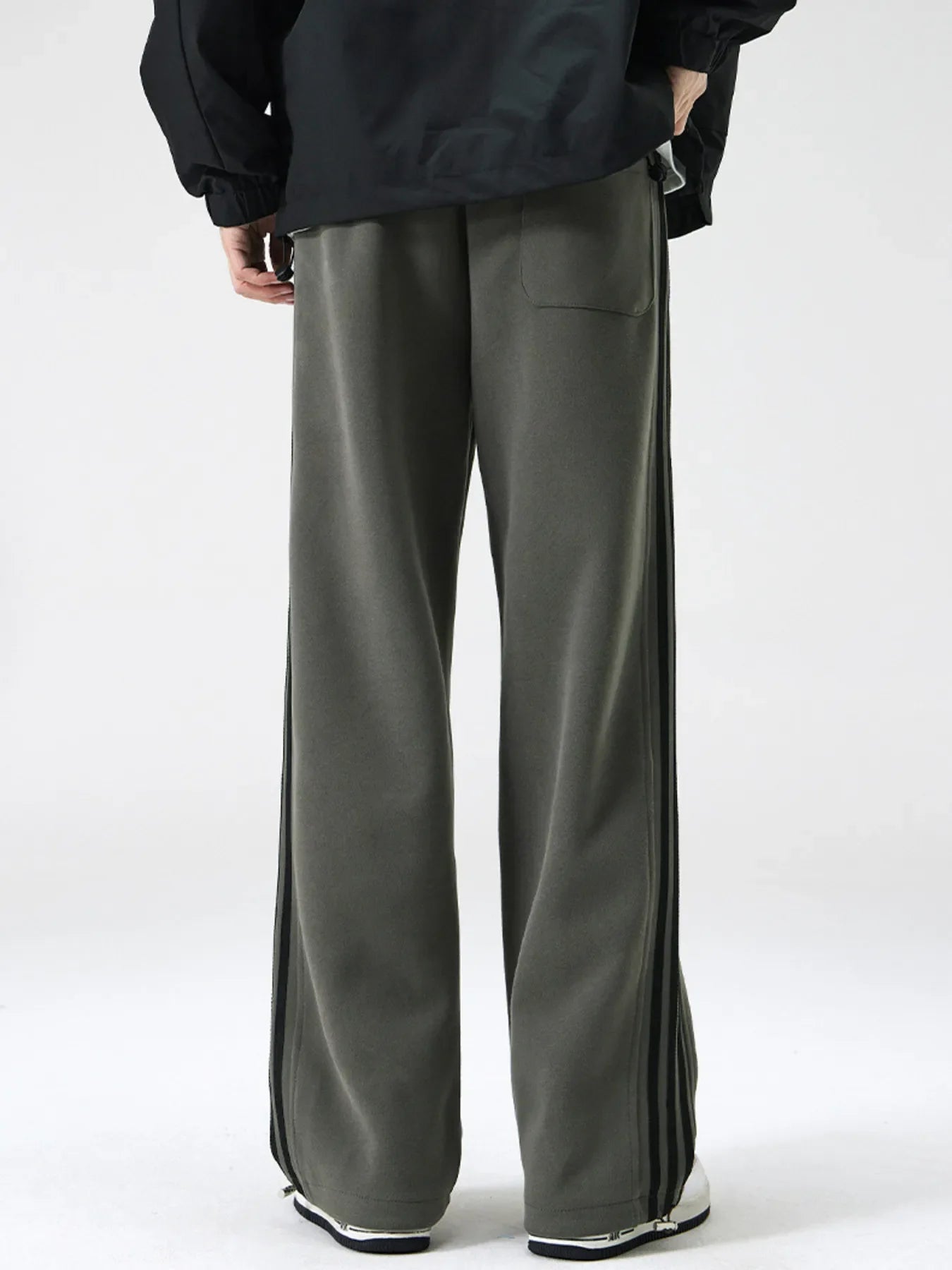 Men's Plus Size Relaxed Fit Pants with Side Stripes