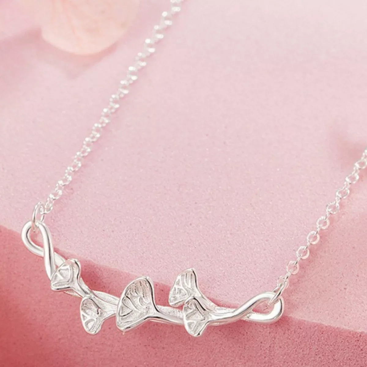 925 Sterling Silver Ginkgo Leaf Necklace