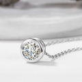 1 Carat Moissanite 925 Sterling Silver Pendant Necklace