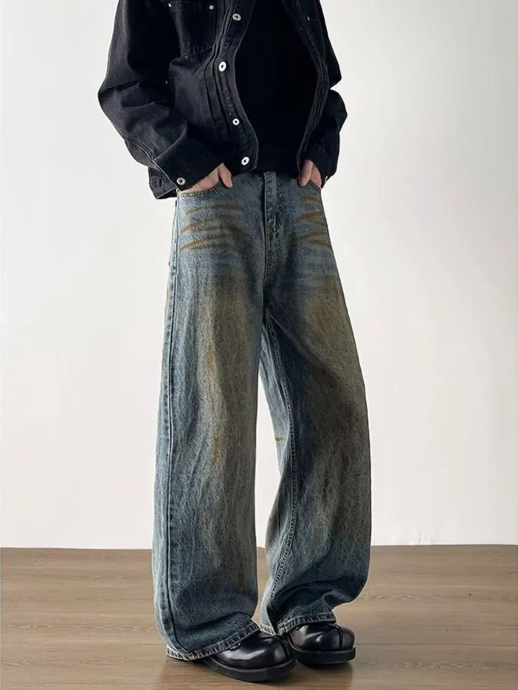 Men's Full Size Wide-Leg Jeans Plus Size