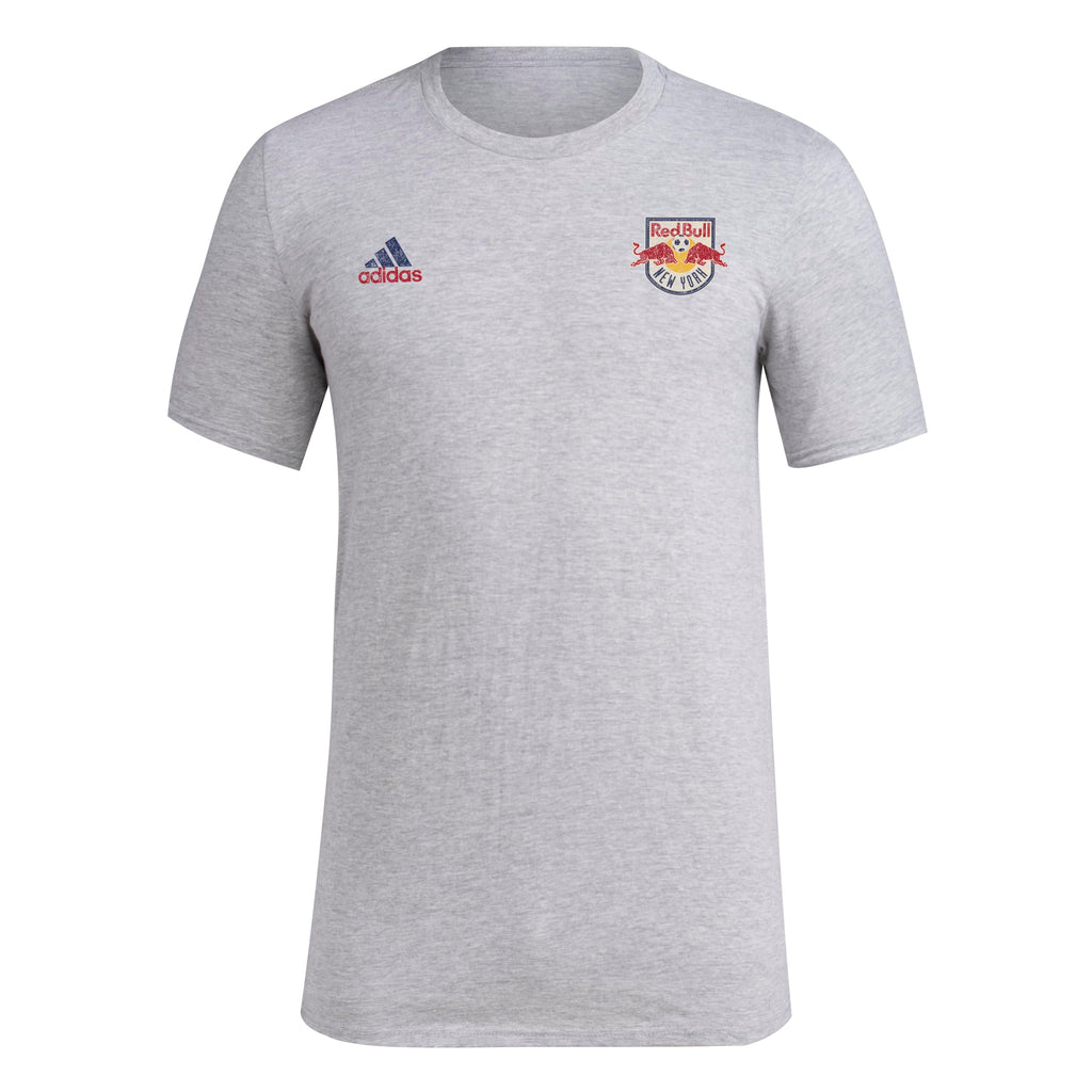 adidas Mens Short Sleeve Pre-Game T-Shirt Medium Grey Heather/New York Red Bulls X-Large