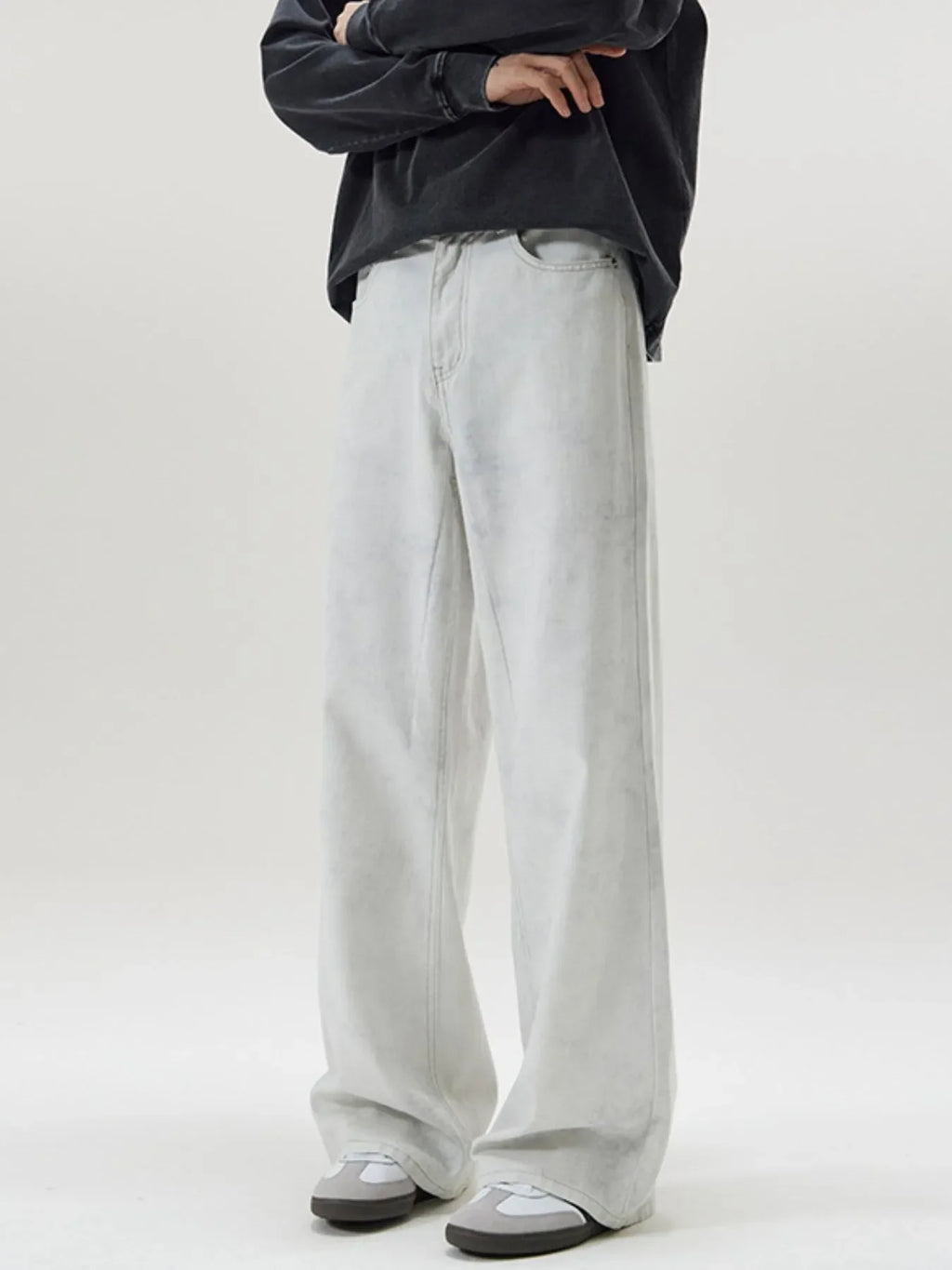 Men's Full Size Washed Wide Leg Pants Plus Size