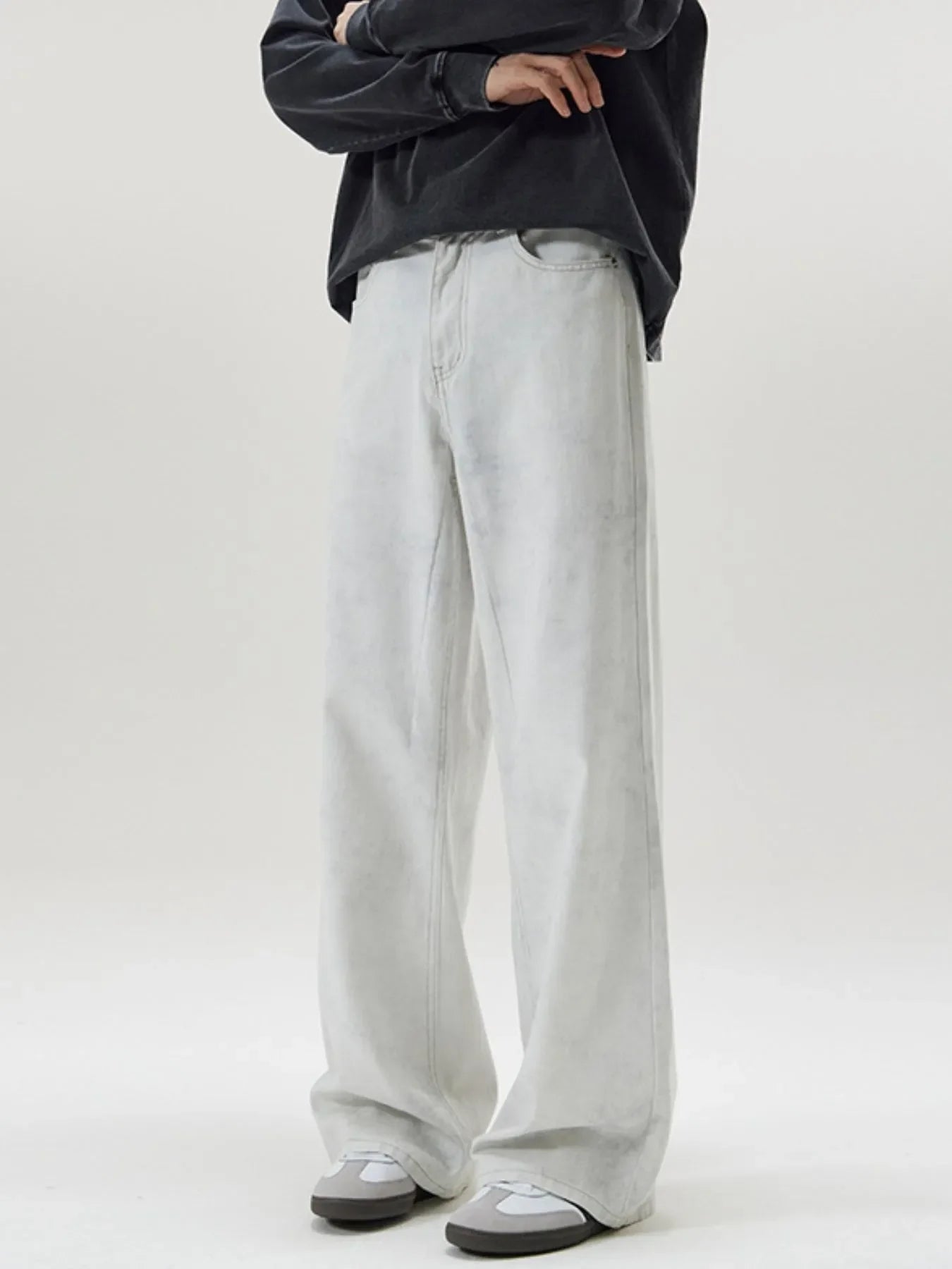 Men's Full Size Washed Wide Leg Pants Plus Size