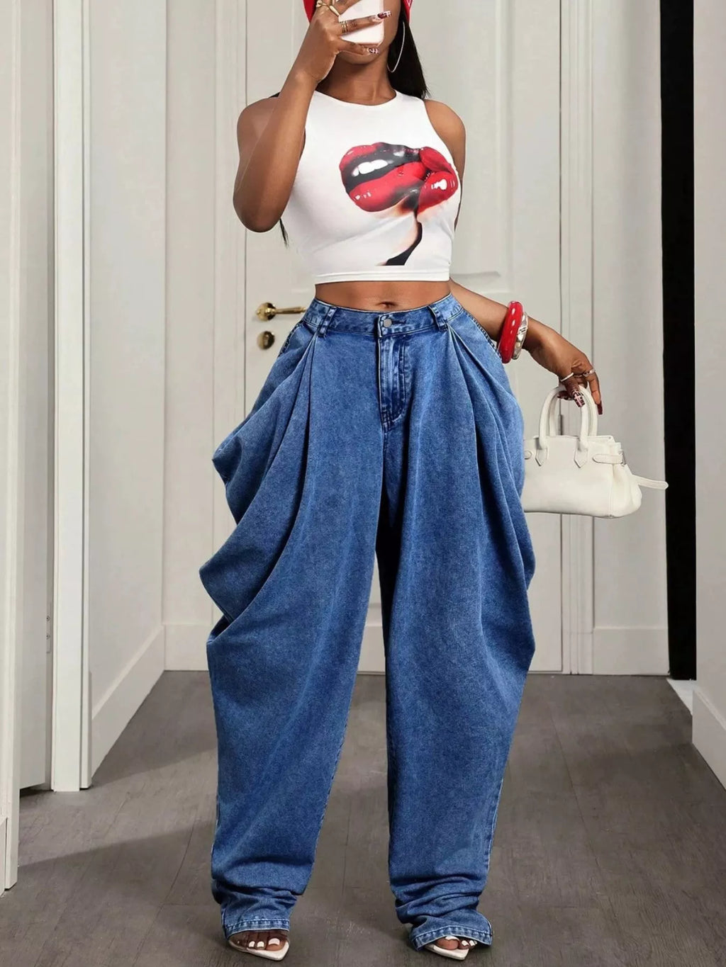 Baggy Ruched Jeans