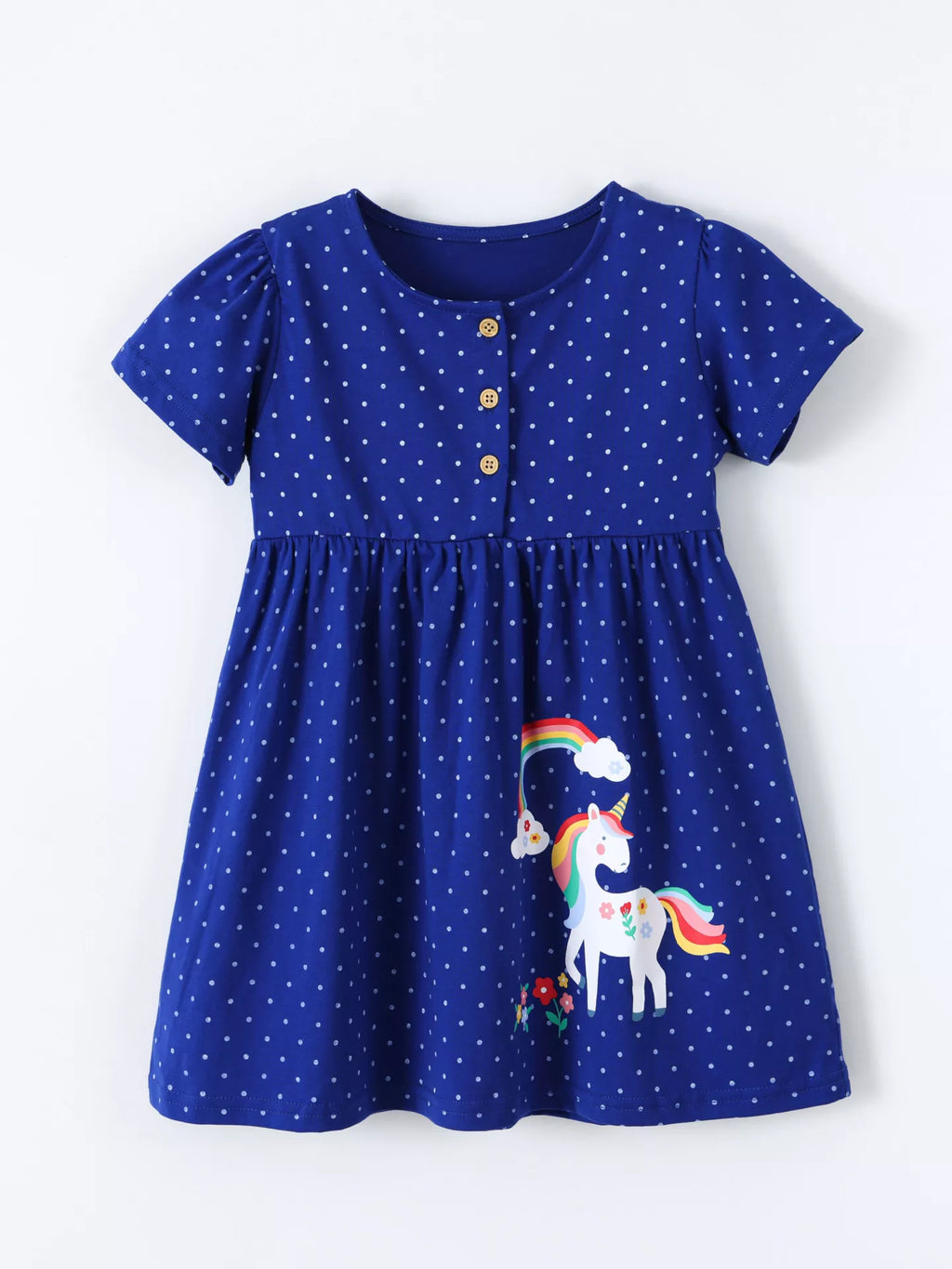 Children's Polka Dot Unicorn Rainbow Dress