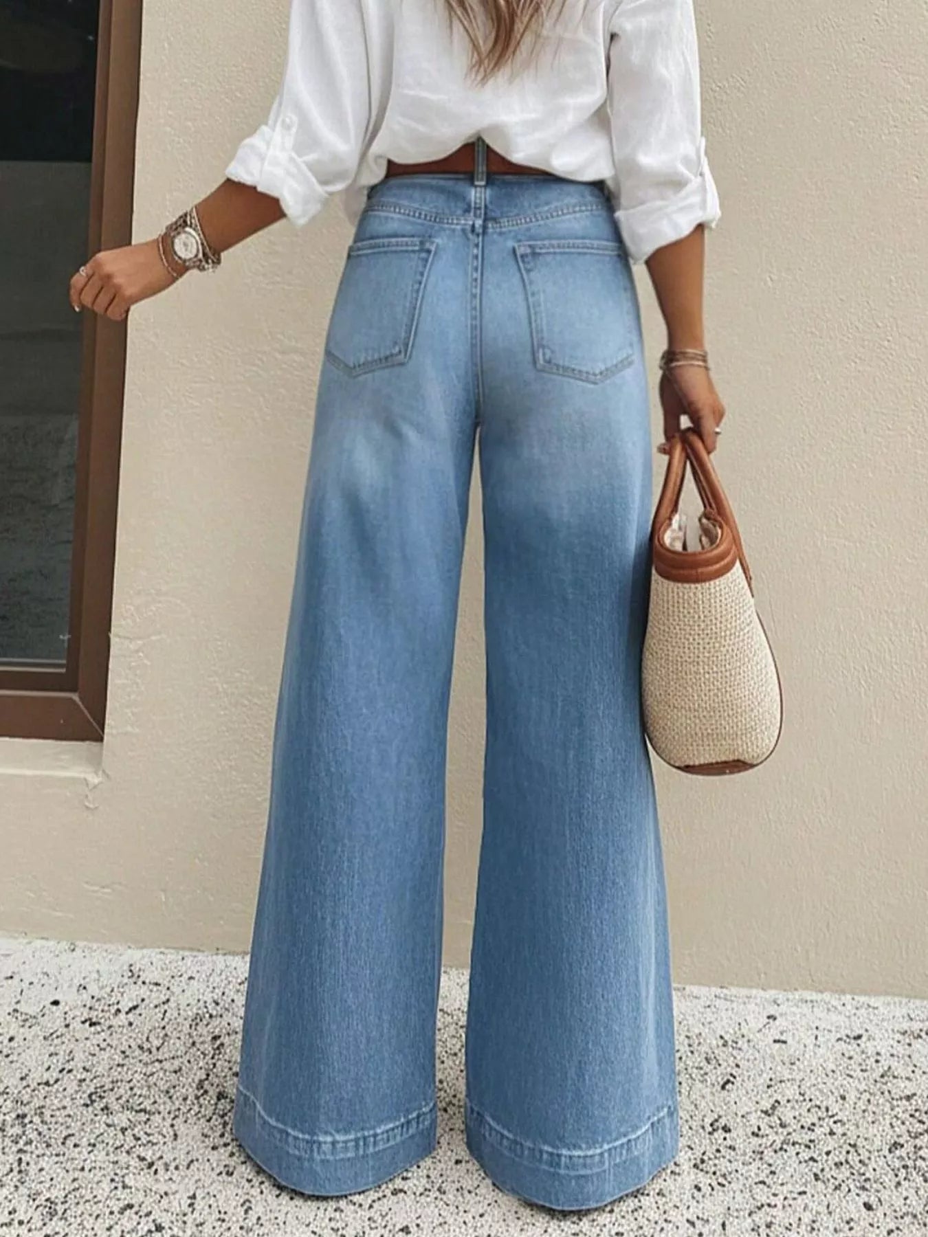 High-Waisted Wide Leg Jeans