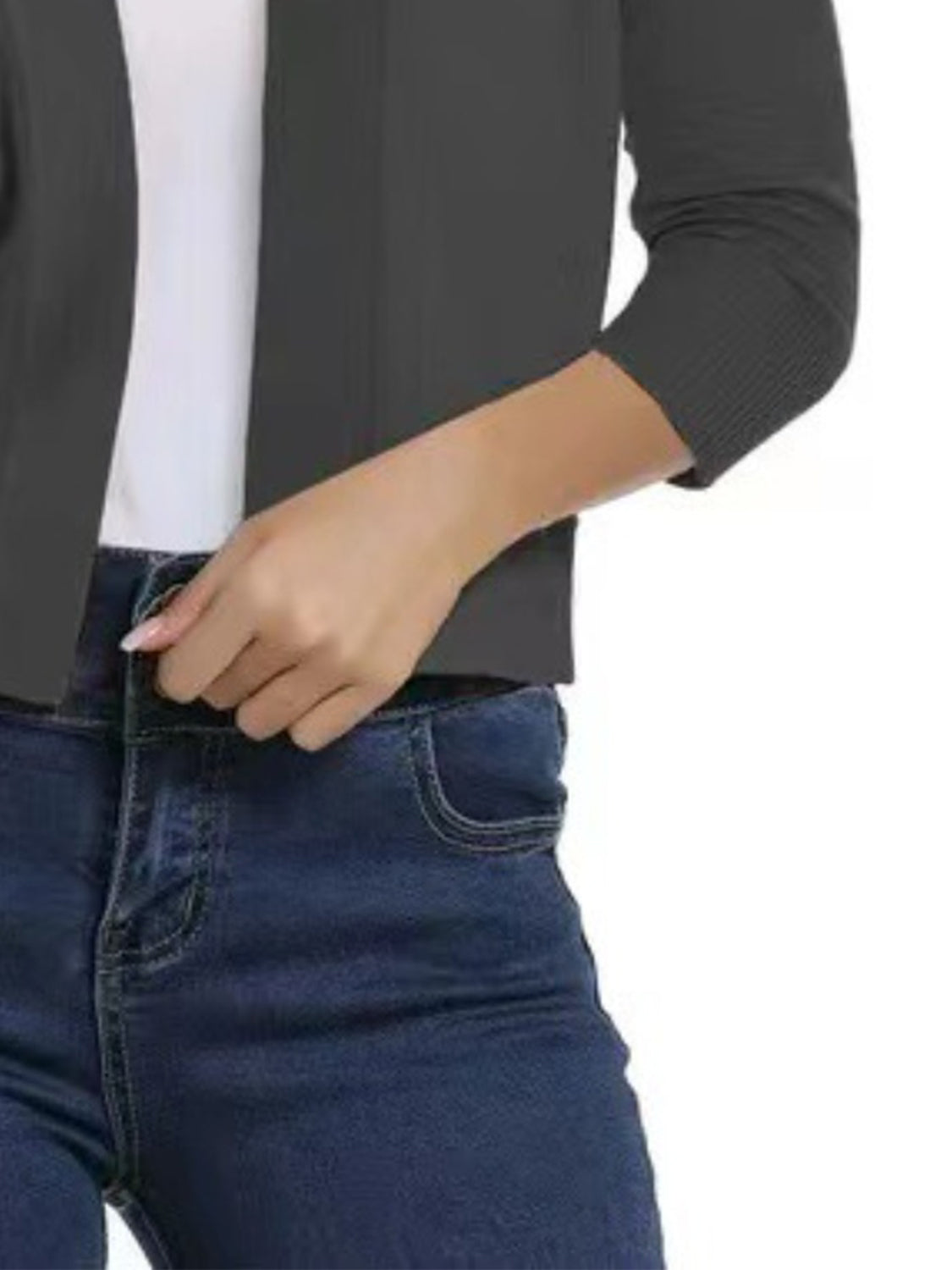 Viscose Blend Open Front Cardigan