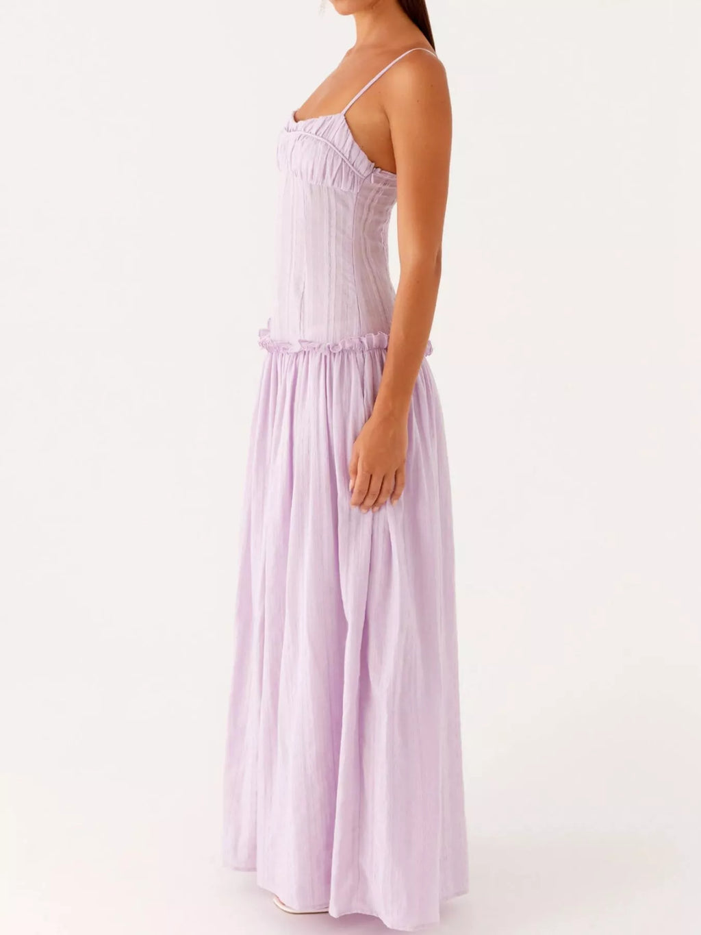 Ruched Spaghetti Strap Maxi Dress