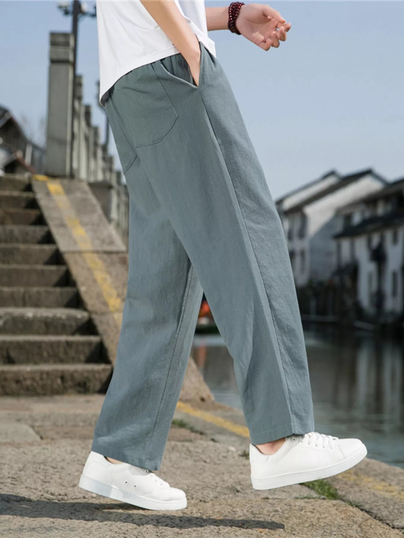 Men's Plus Size Loose Fit Drawstring Casual Pants