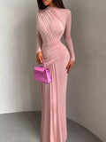 Ruched Long Sleeve Maxi Dress