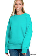 Zenana Fleece Crewneck Long Sleeve Sweatshirt