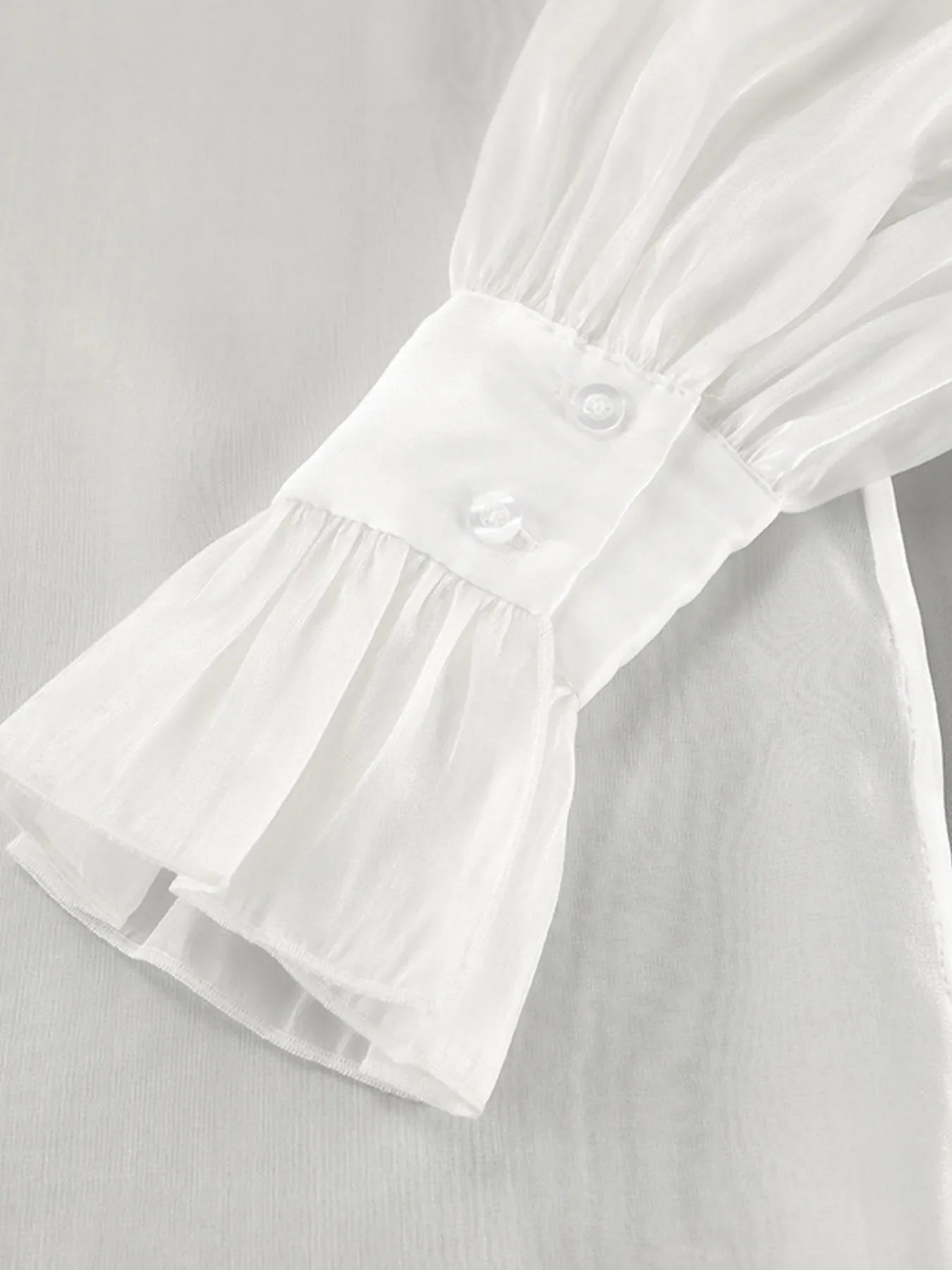 Button Up Flounce Sleeve Shirt