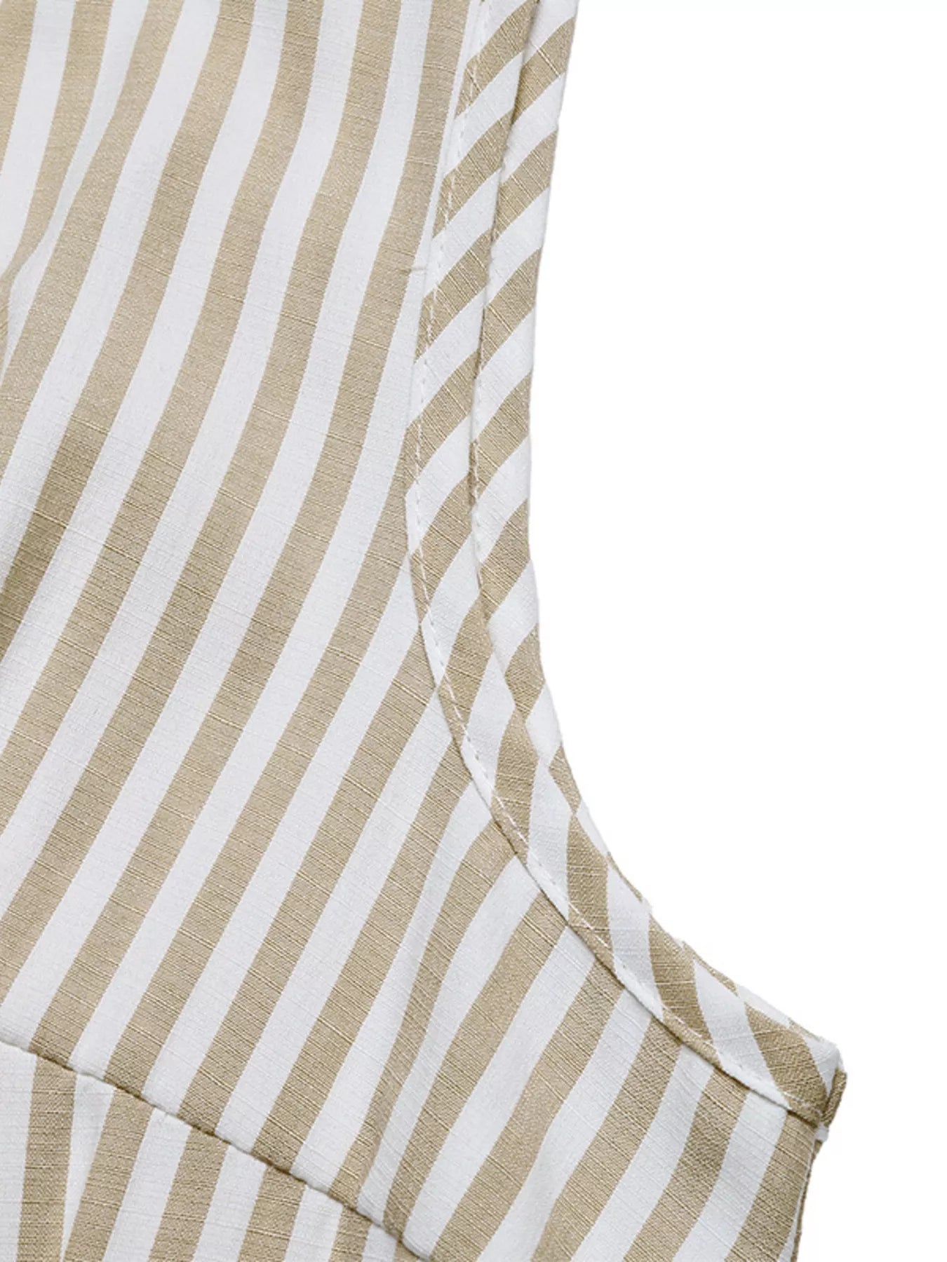 Striped Button-Front Wide Leg Jumpsuit