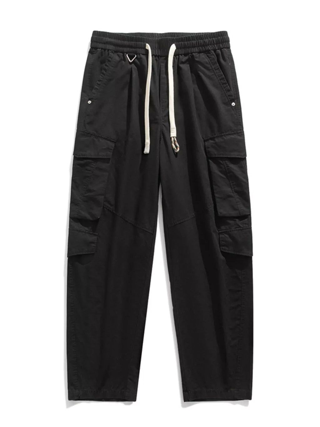 Men's Plus Size Loose Fit Cargo Pants with Drawstring
