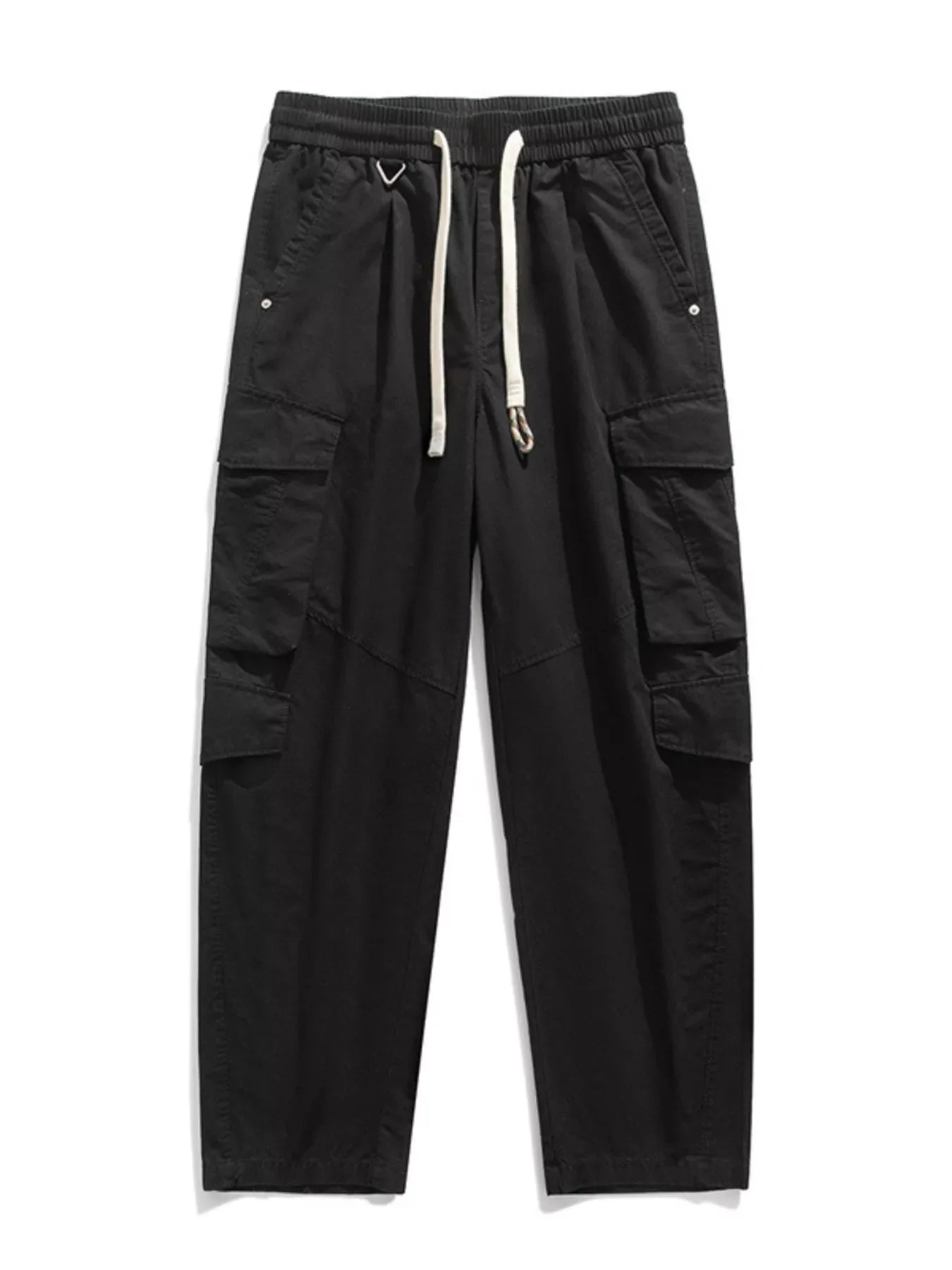 Men's Plus Size Loose Fit Cargo Pants with Drawstring