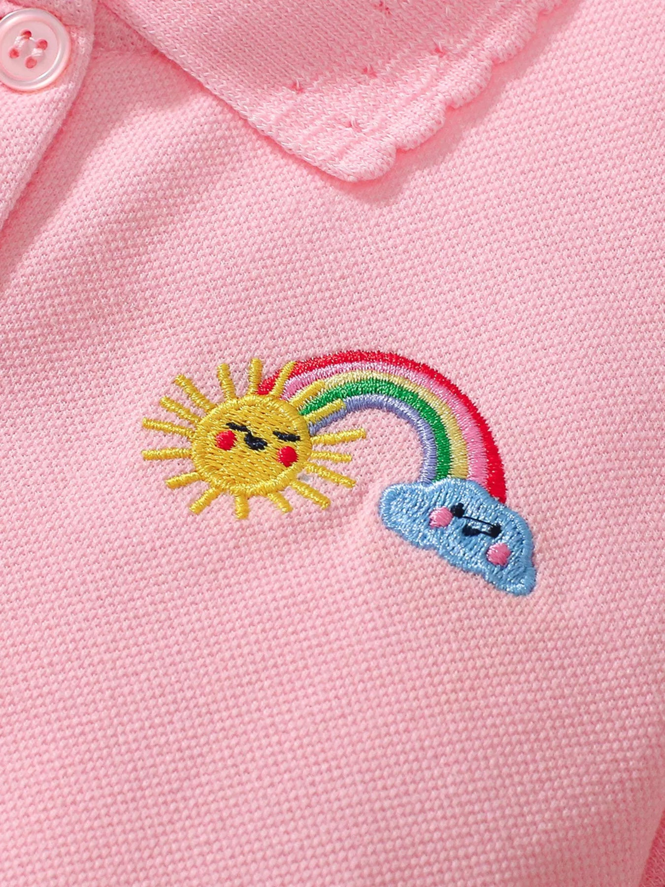 Children's Rainbow Embroidered Polo Dress