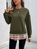 Plaid Long Sleeve Sweatshirt