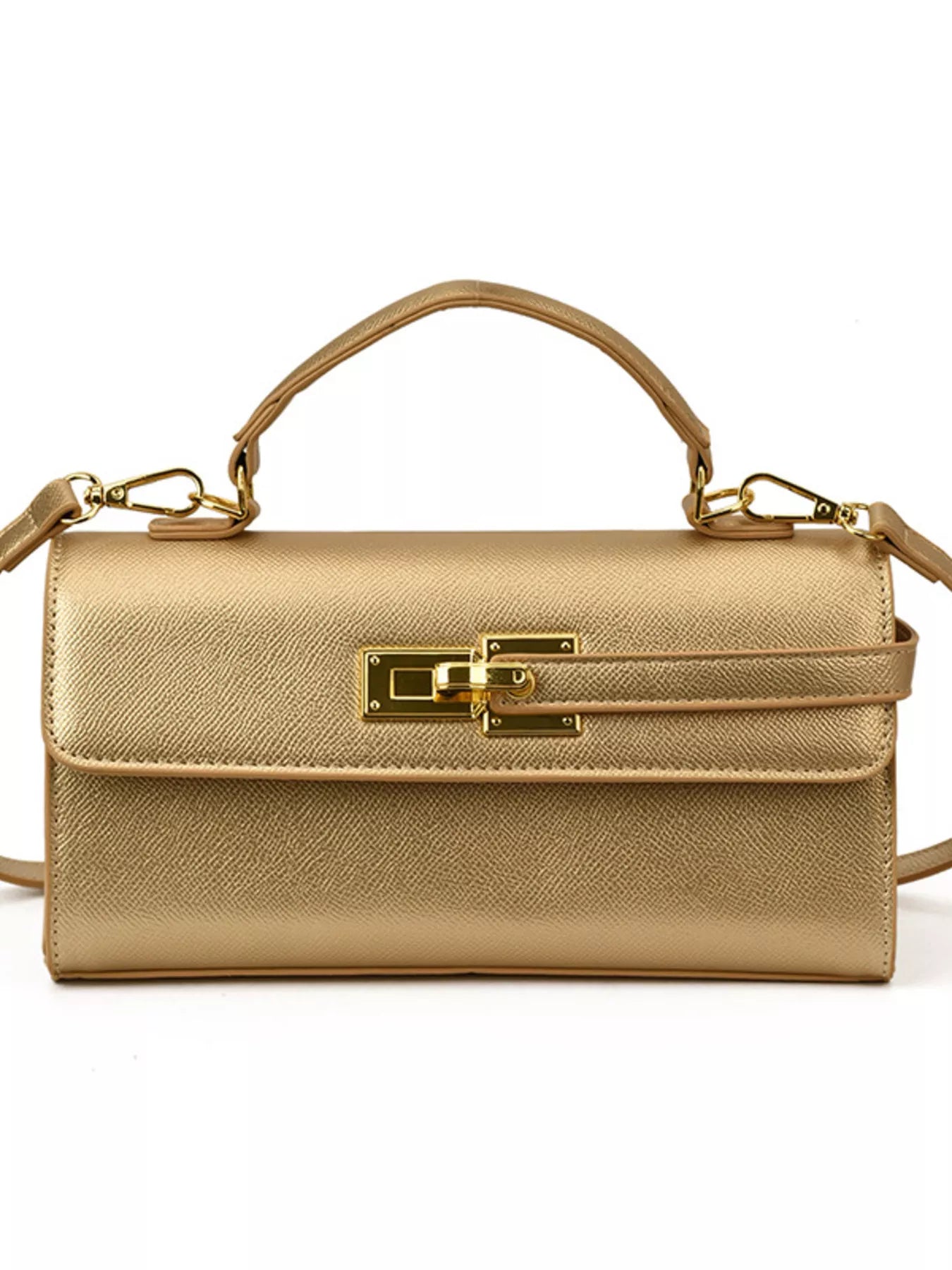 Golden Clasp Crossbody Bag