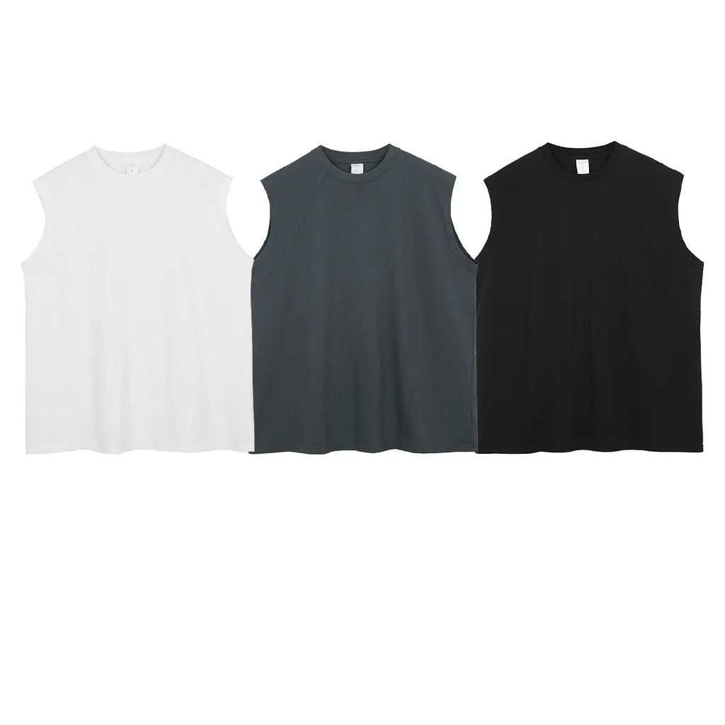 Men's Solid Color Round Neck Tank