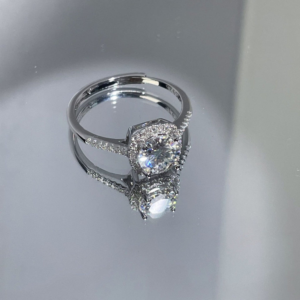 1 Carat Moissanite 925 Sterling Silver Ring