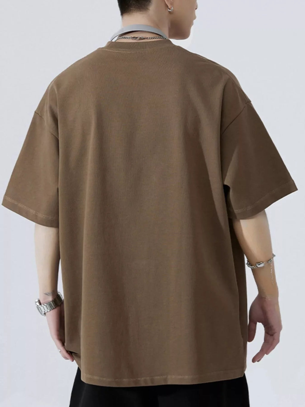 Men's Full Size Round Neck Half Sleeve T-Shirt Plus Size
