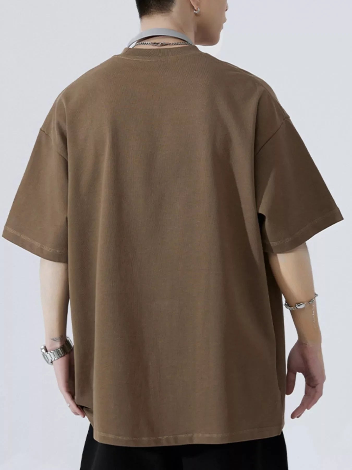 Men's Full Size Round Neck Half Sleeve T-Shirt Plus Size