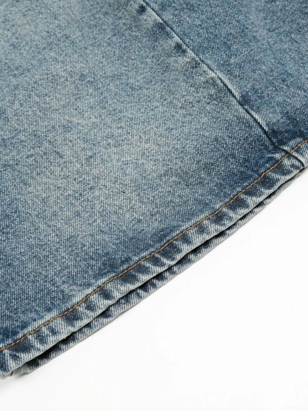 Men's Washed Wide-Leg Denim Shorts