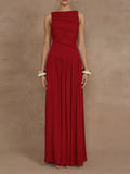 Ruched Sleeveless Maxi Dress