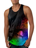 Men's Full Size Printed Round Neck Tank Top Plus Size
