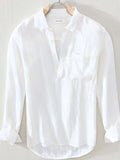 Men's Plus Size Button Detail Long Sleeve Blouse