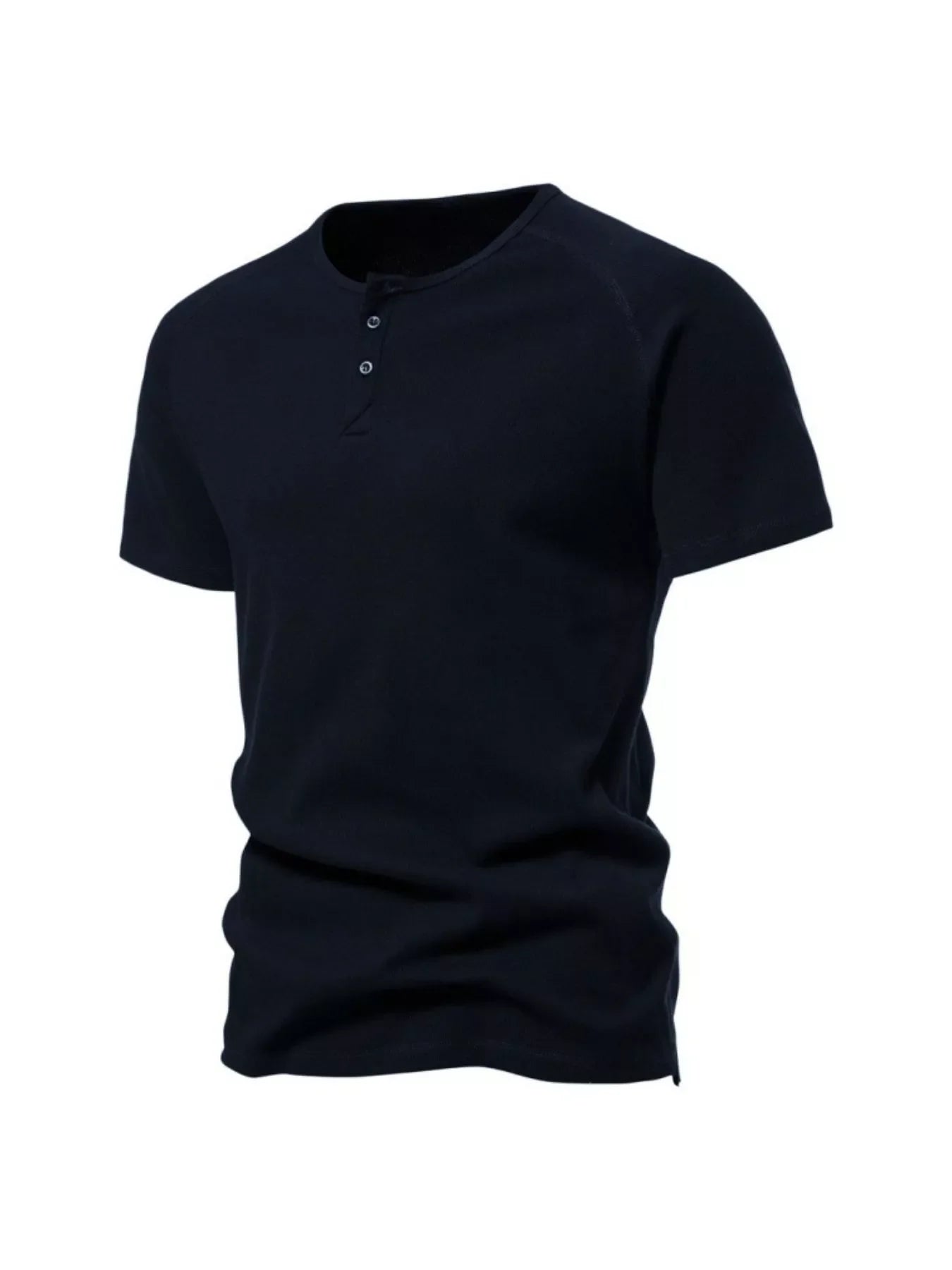 Men's Plus Size Button Detail Casual Henley T-Shirt