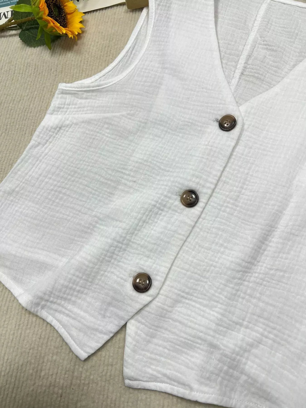 Textured Button-Down Vest