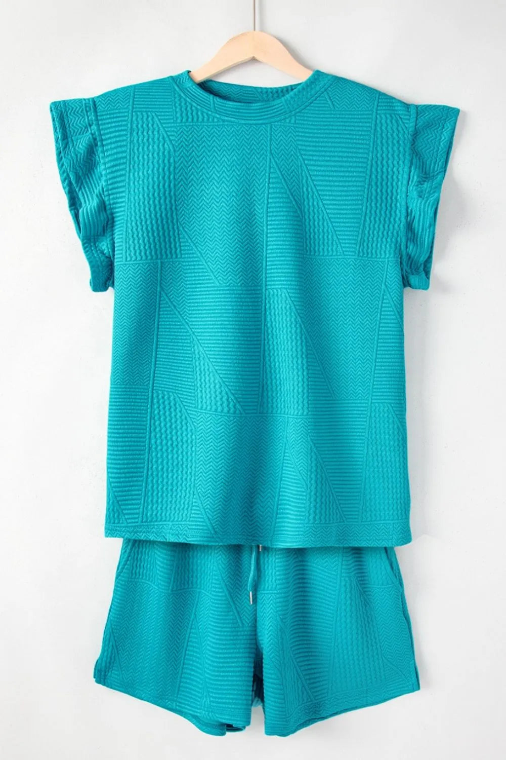Ruffled Cap Sleeve Top and Shorts Set