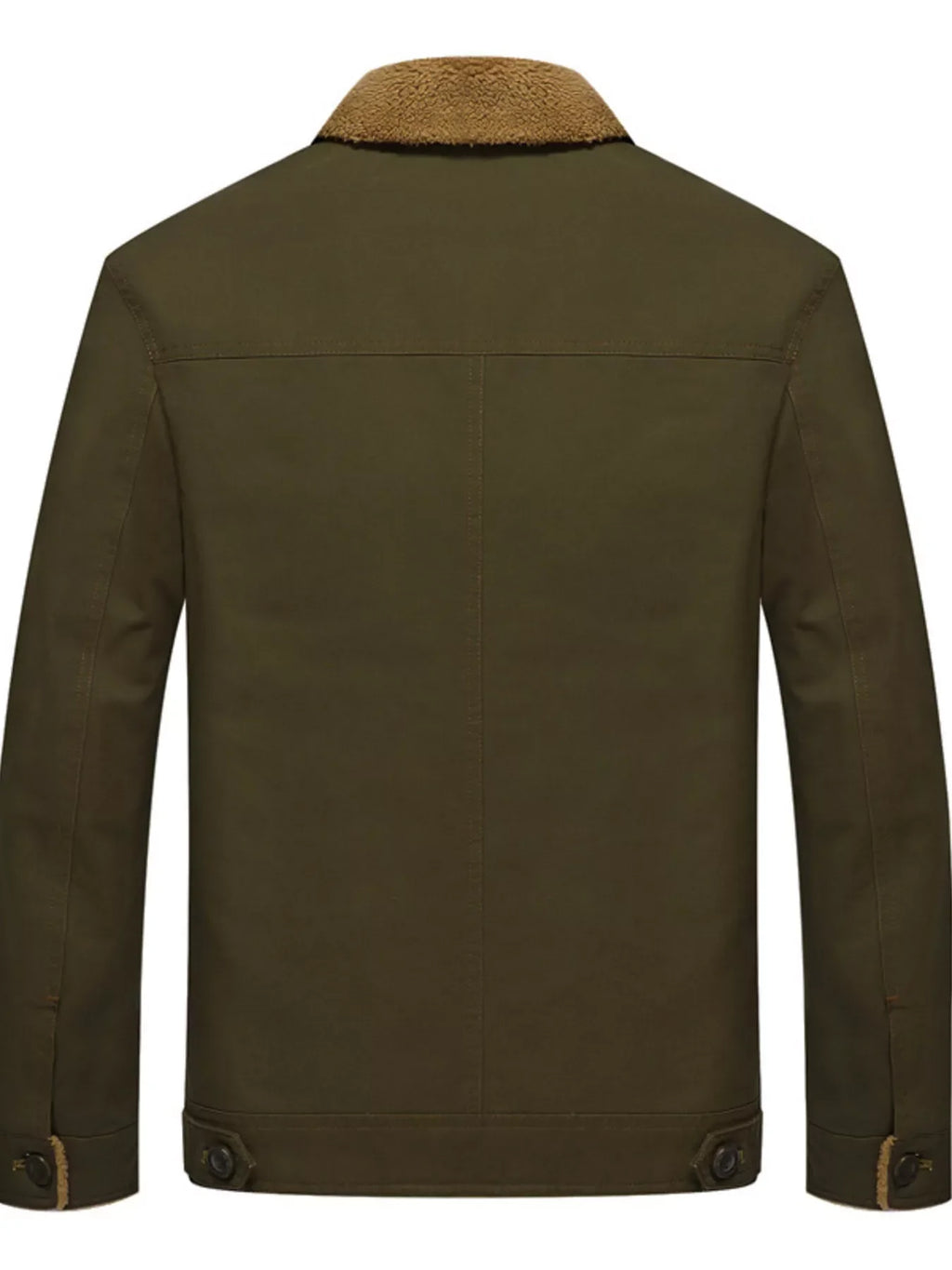 Men's Plus Size Button Up Fleece Lined Jacket