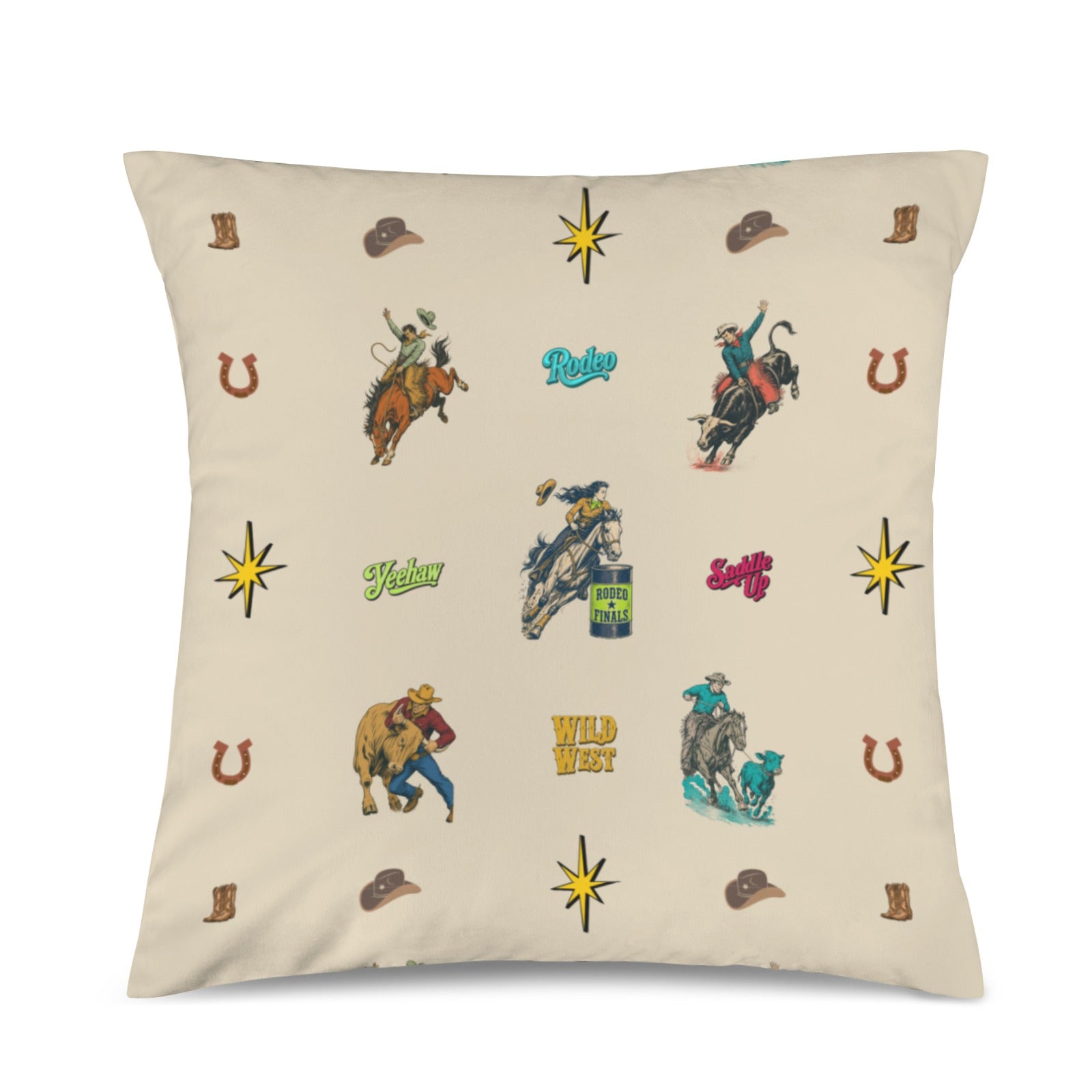Baha Ranch The Last Round Up Throw Pillow Cover Made in America