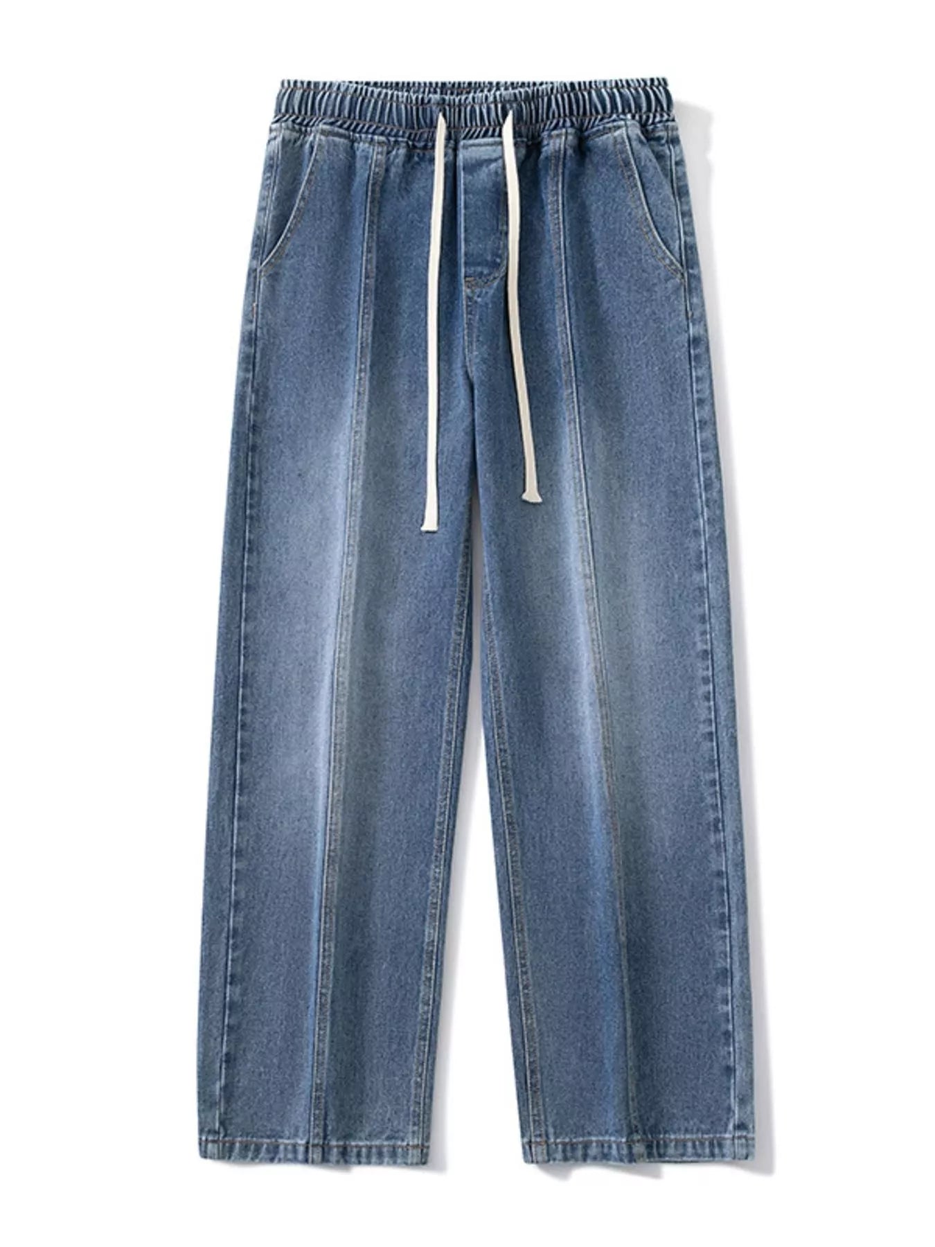 Men's Full Size Drawstring Wide Leg Jeans Plus Size