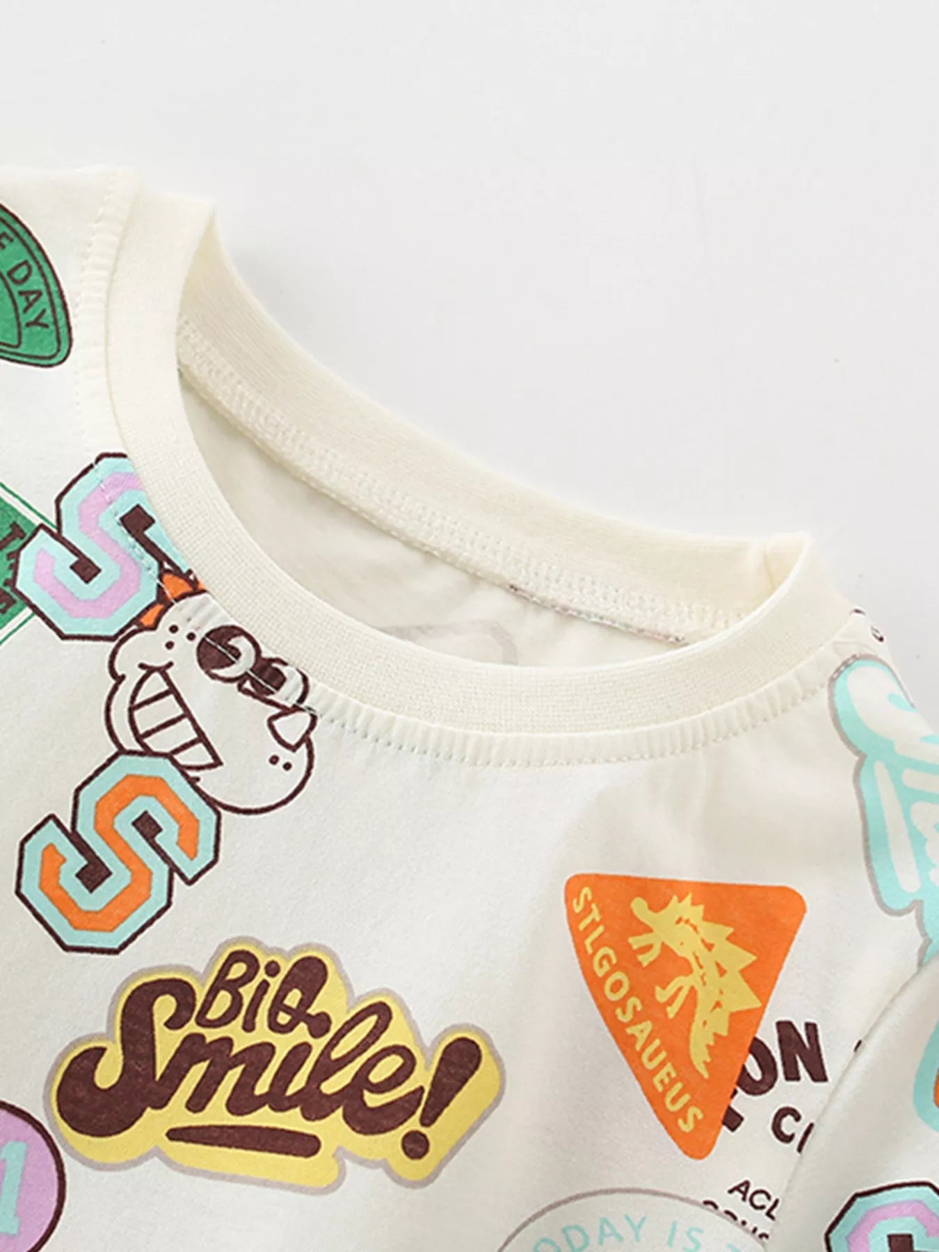 Children's Dinosaur Patch Graphic Tee and Shorts Set