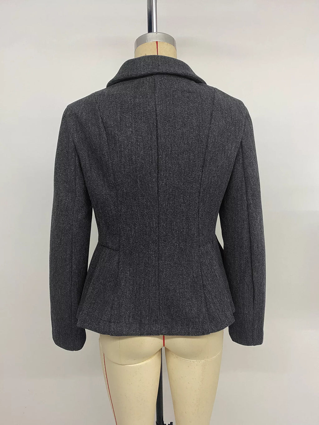 Double-Breasted Peplum Blazer