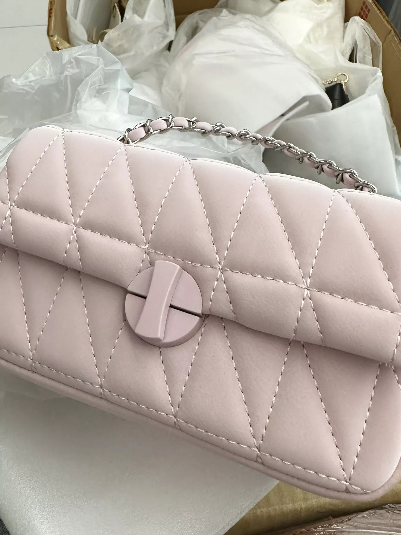 Quilted Flap Chain Crossbody Bag