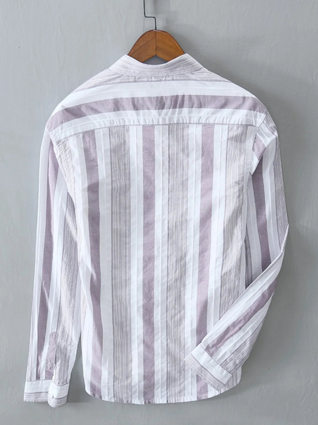 Men's Plus Size Striped Button Up Long Sleeve Shirt