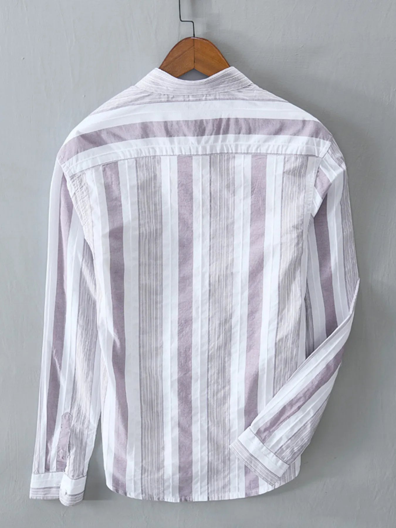 Men's Plus Size Striped Button Up Long Sleeve Shirt