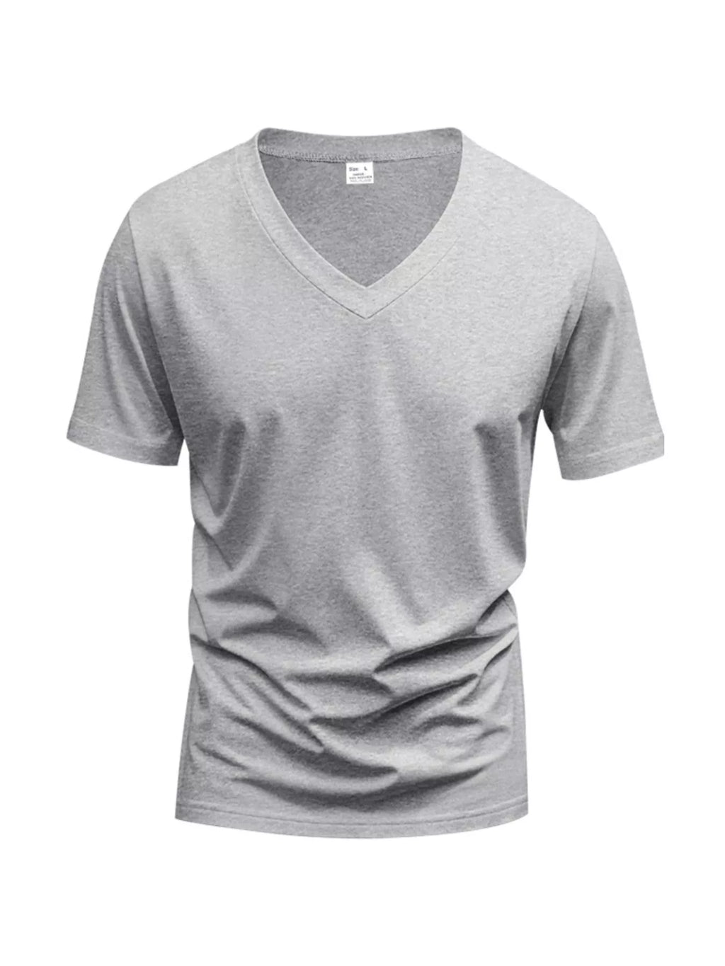 Men's Full Size Slim Fit V-Neck Basic T-Shirt Plus Size