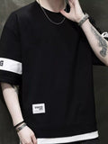 Men's Plus Size Contrast Trim Short Sleeve T-Shirt