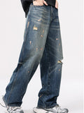 Men's Full Size Distressed Wide Leg Vintage Jeans Plus Size